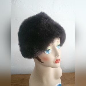 Vintage Fedoria Chocolate Brown Faux Fur Hat